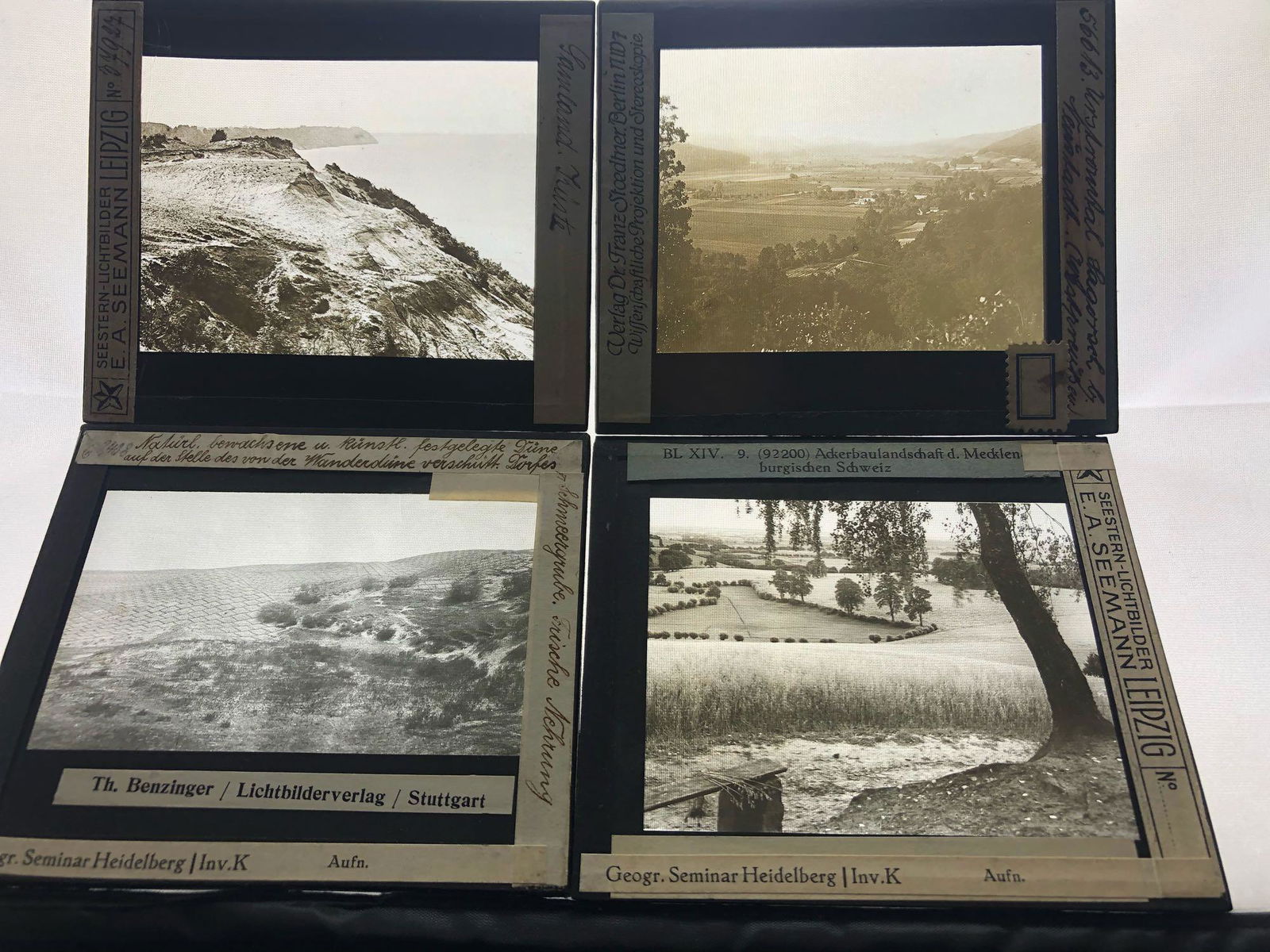 Antique Lot Of 4 Magic Lantern Projector Glass Slides German Countryside Scenery #4 (1 of 5)
