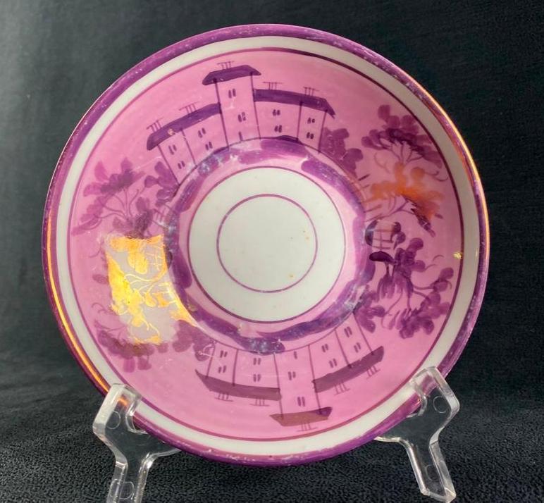 Antique Pink Lustreware House Plate (1 of 5)