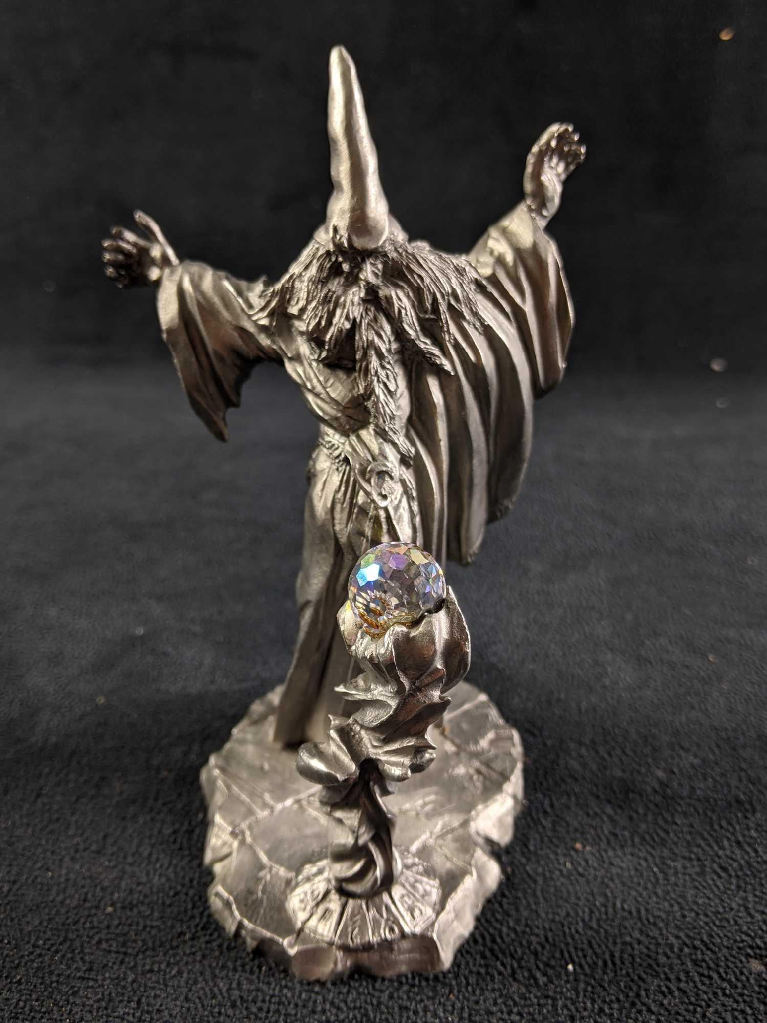 Pewter Wizard Figurine with Magic Crystal Ball (1 of 8)