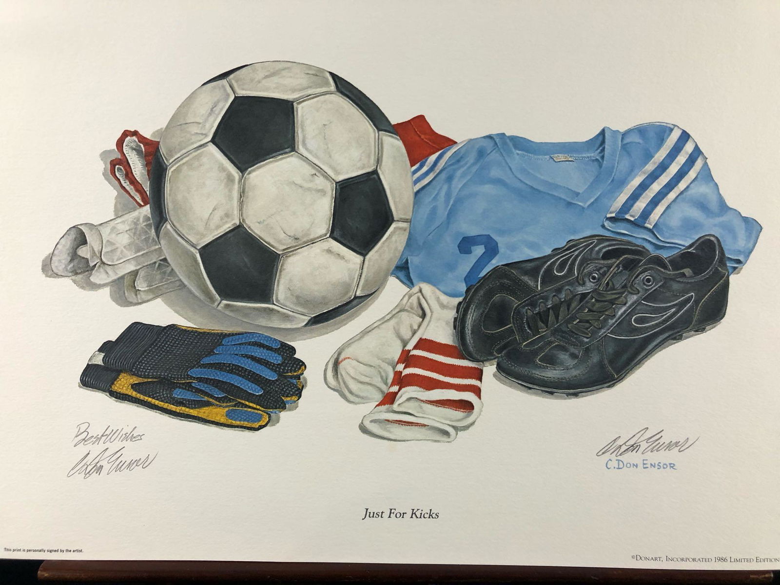 Vintage Sighed Wildlife Atrist C.Don Ensor "Just For Kicks " Lithograph Print (1 of 7)