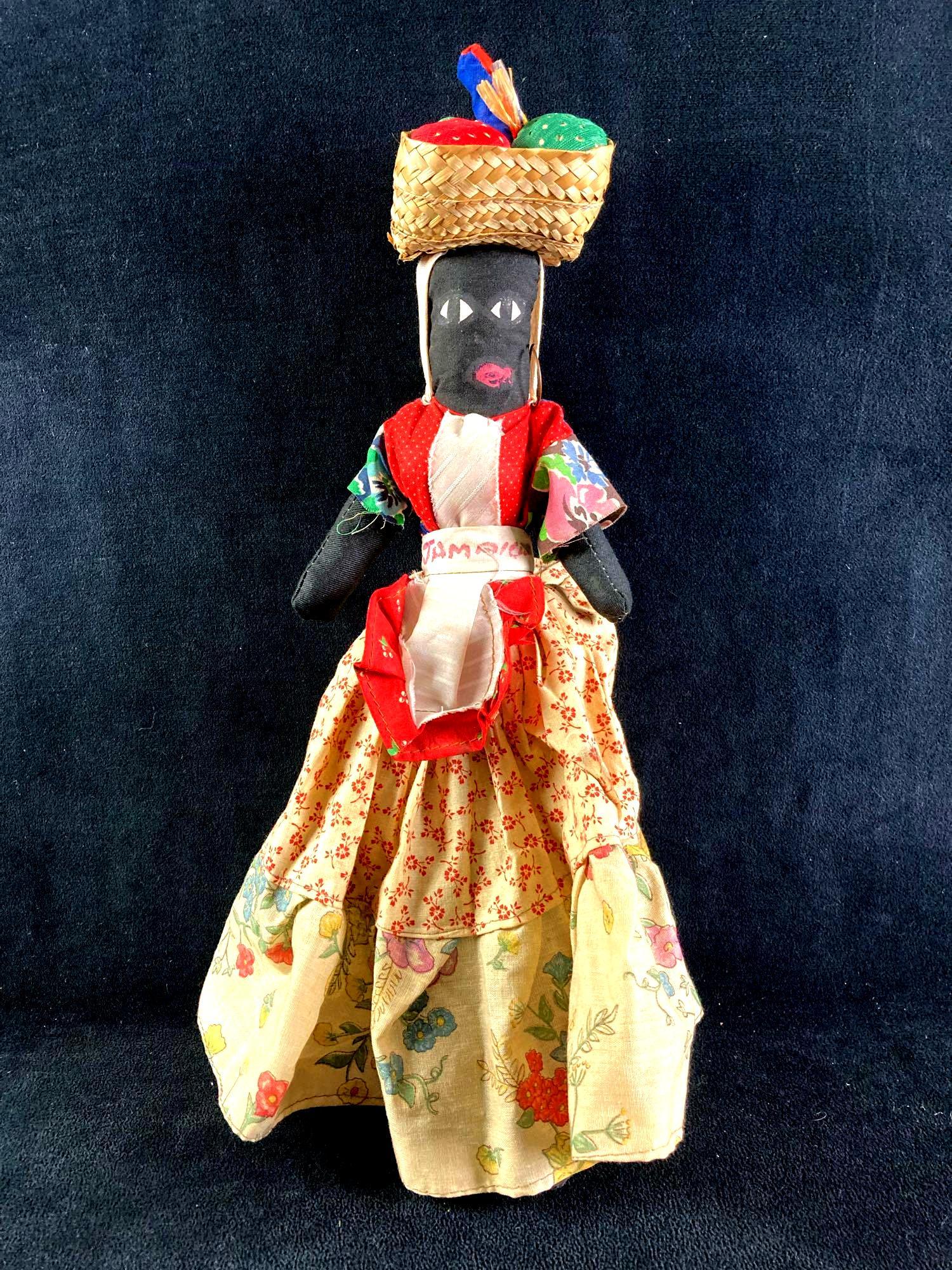 Antique Handsewn Doll from Jamaica: This lot includes: (1) Antique Hand sewn Doll from Jamaica Condition is used and see photographs for additional details. The hand sewn dolls is in good shape, it has a waist band that reads "Jamaica."