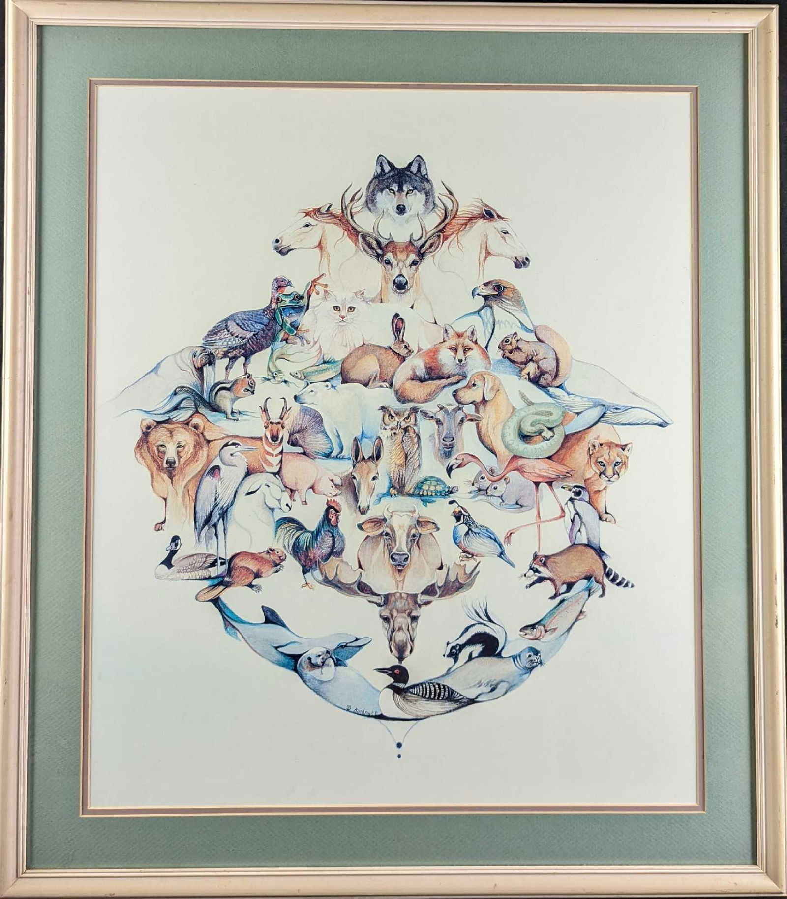 Framed Marie Buchfink "Family Of Animals" Print (1 of 7)