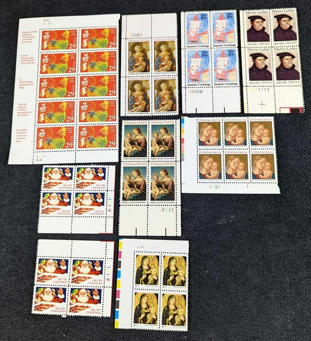 9 Sheets US Postal Christmas New Year Religious Stamps (1 of 7)