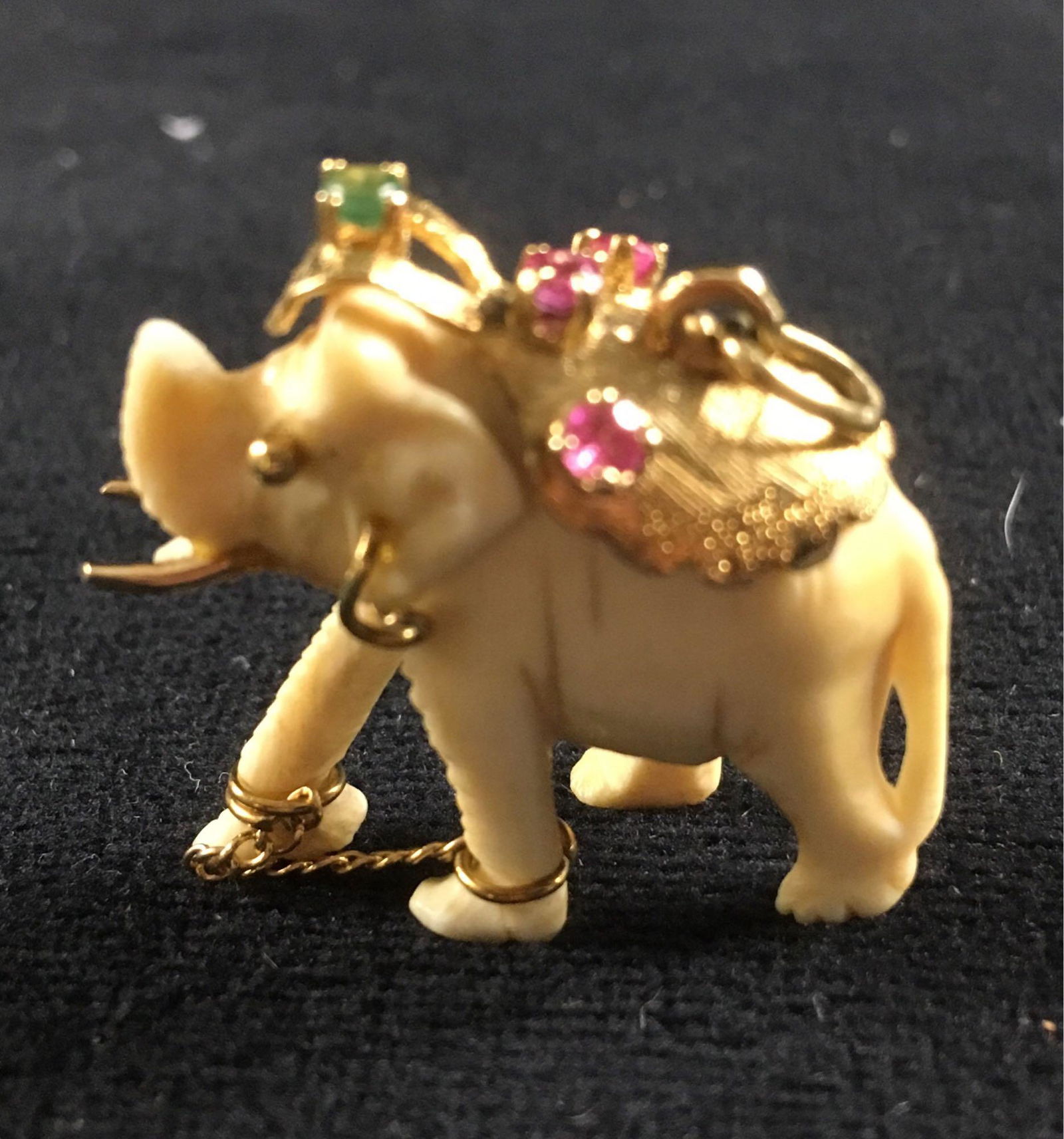 Vintage East Asian 14k Gold Elephant Pendant (1 of 5)