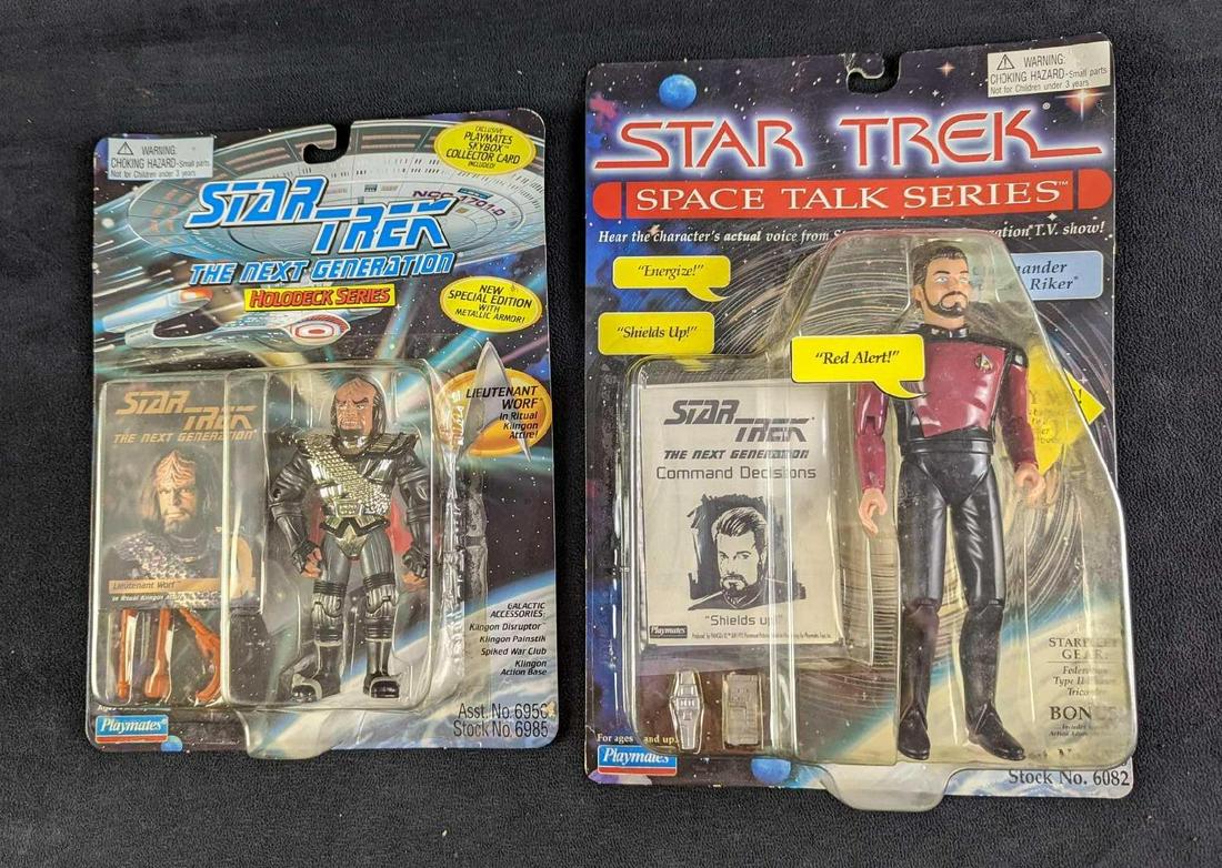 2 Star Trek Next Generation Worf & Riker Figures (1 of 4)