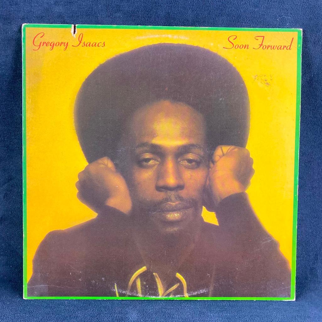 Gregory Issacs "Soon Forward" Vinyl: Gregory Issacs "Soon Forward" Vinyl Soon Forward by Gregory Isaacs, from the first American pressing of the album. The cover and disc have normal wear, but any scratches appear light. Approximate size