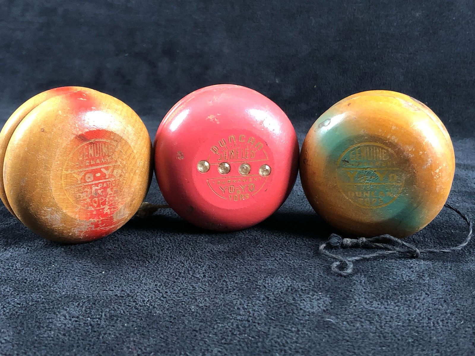 Vintage Lot Of Original Duncan Tournament & Jeweled Yo Yo Tops (1 of 11)