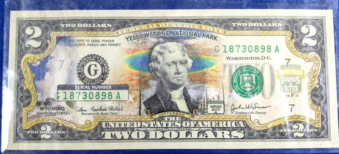 Yellow Stone National Park Commemorative $2 Bill (1 of 4)