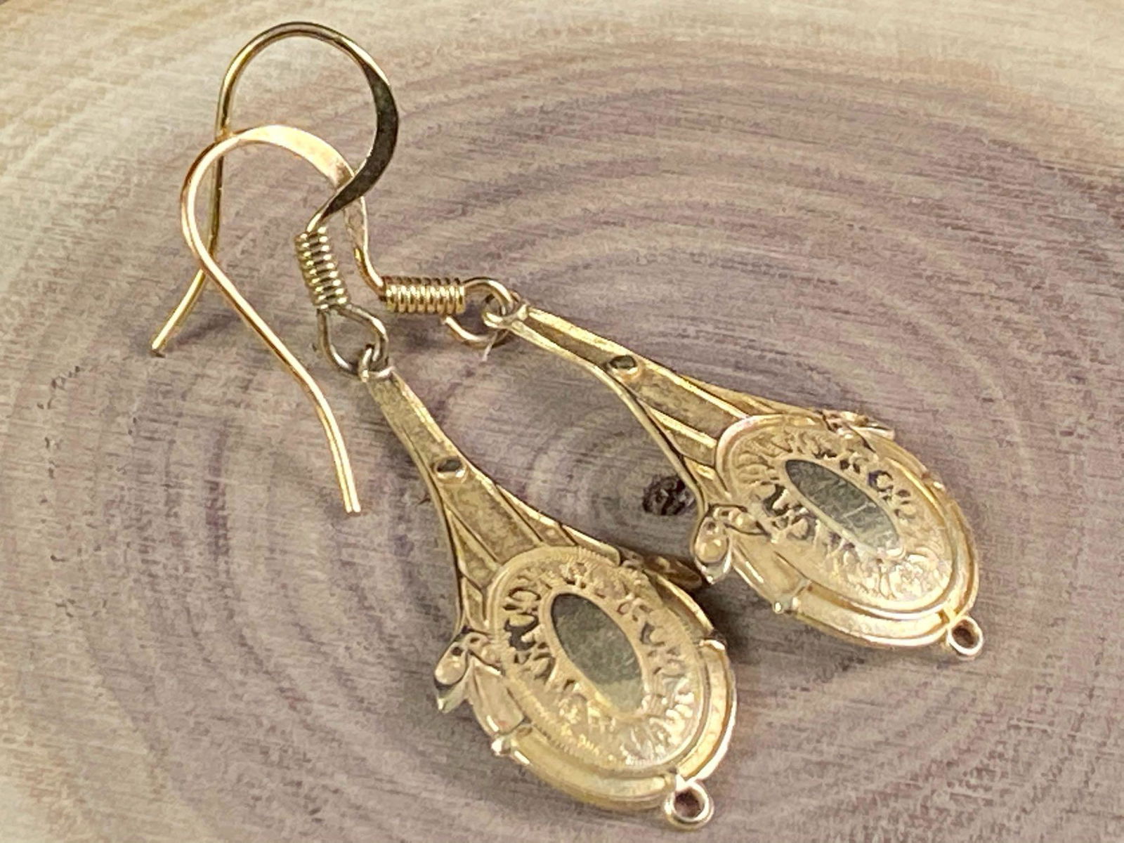 Vintage 14K Yellow Gold Dangle Earrings (1 of 3)
