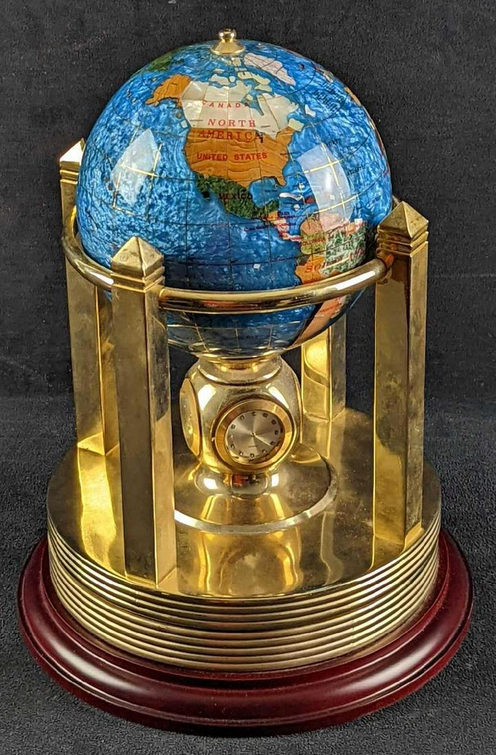Alexander Kalifano Mother Of Pearl Globe Brass Clock (1 of 13)