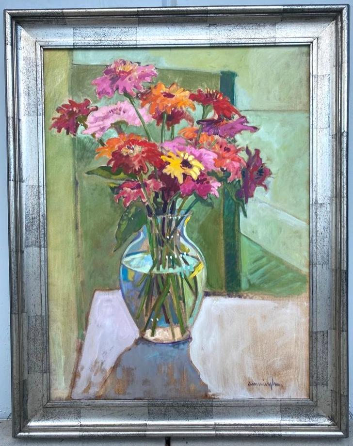 Nan Cunningham Flower Painting Oil On Canvas (1 of 7)