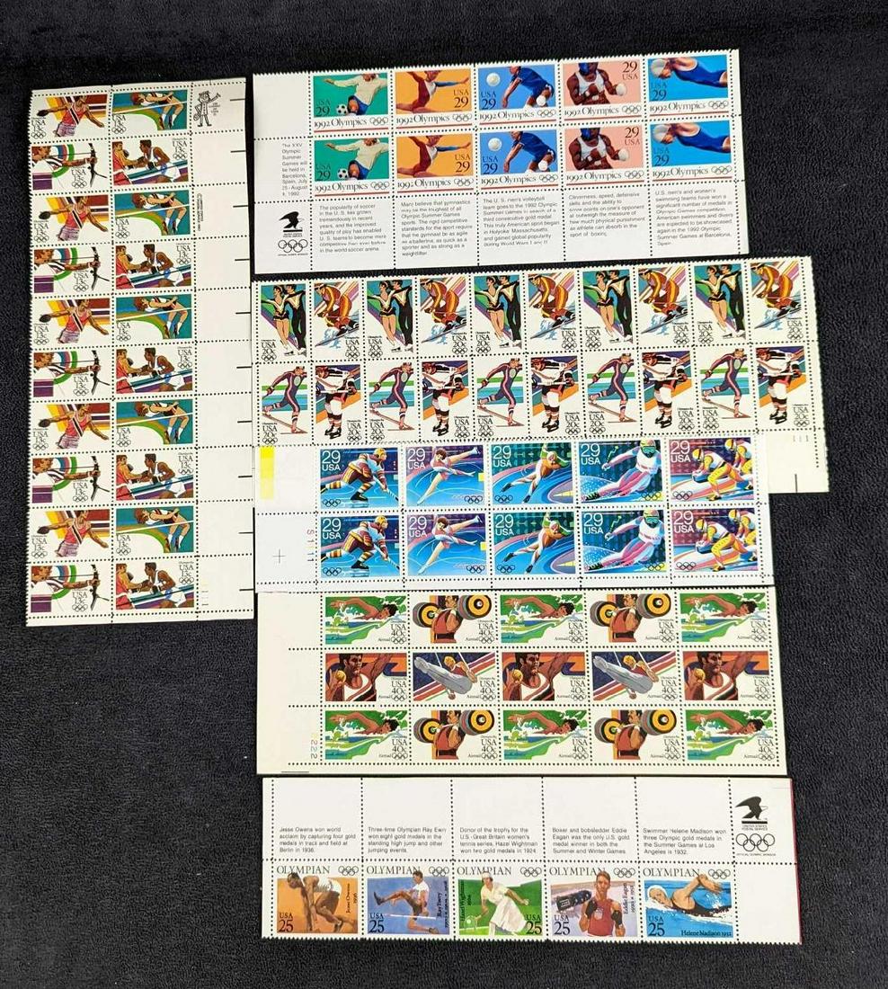 6 Sheets Of US Postal Stamps Olympics (1 of 8)