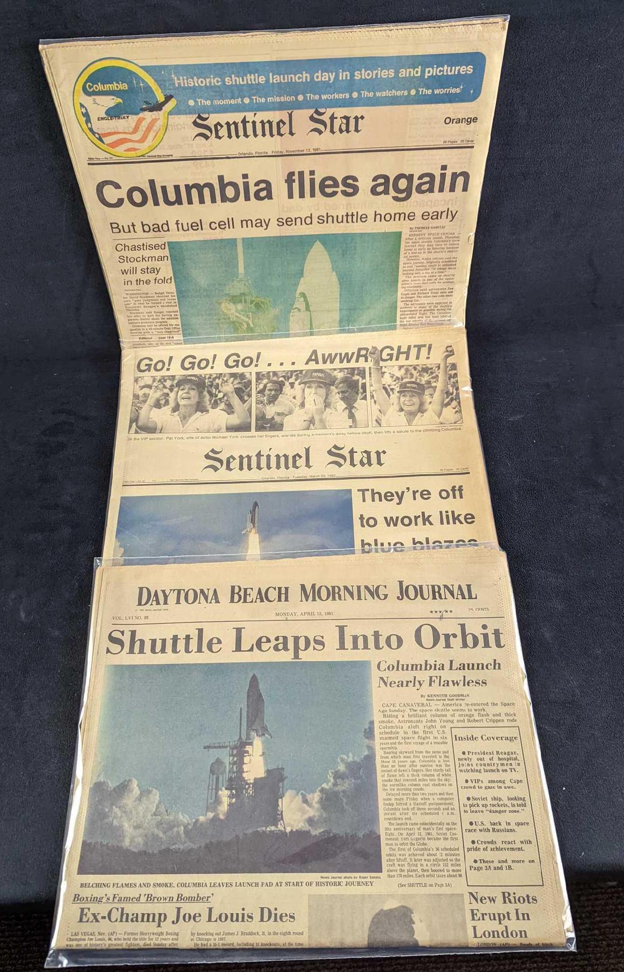 3 Vintage Florida Newspapers Space Shuttle Columbia (1 of 5)