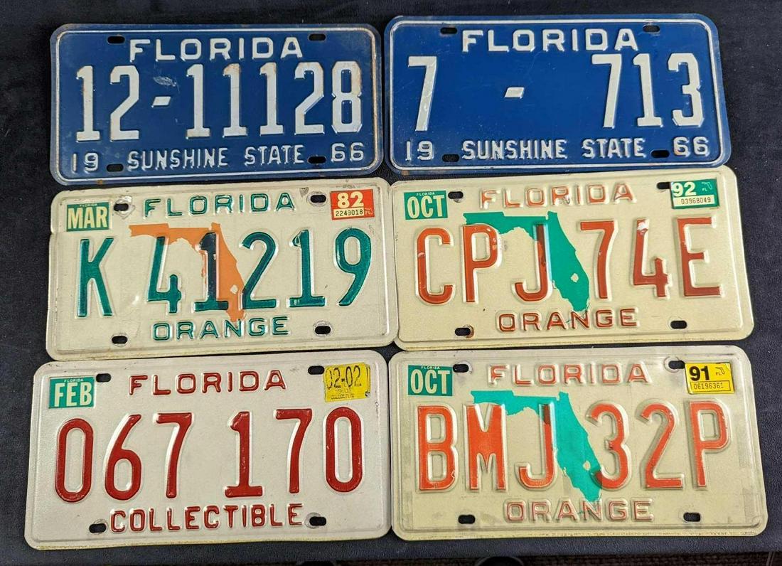 Six Florida License Plates Vintage To Recent Oct 07, 2022 Rapid