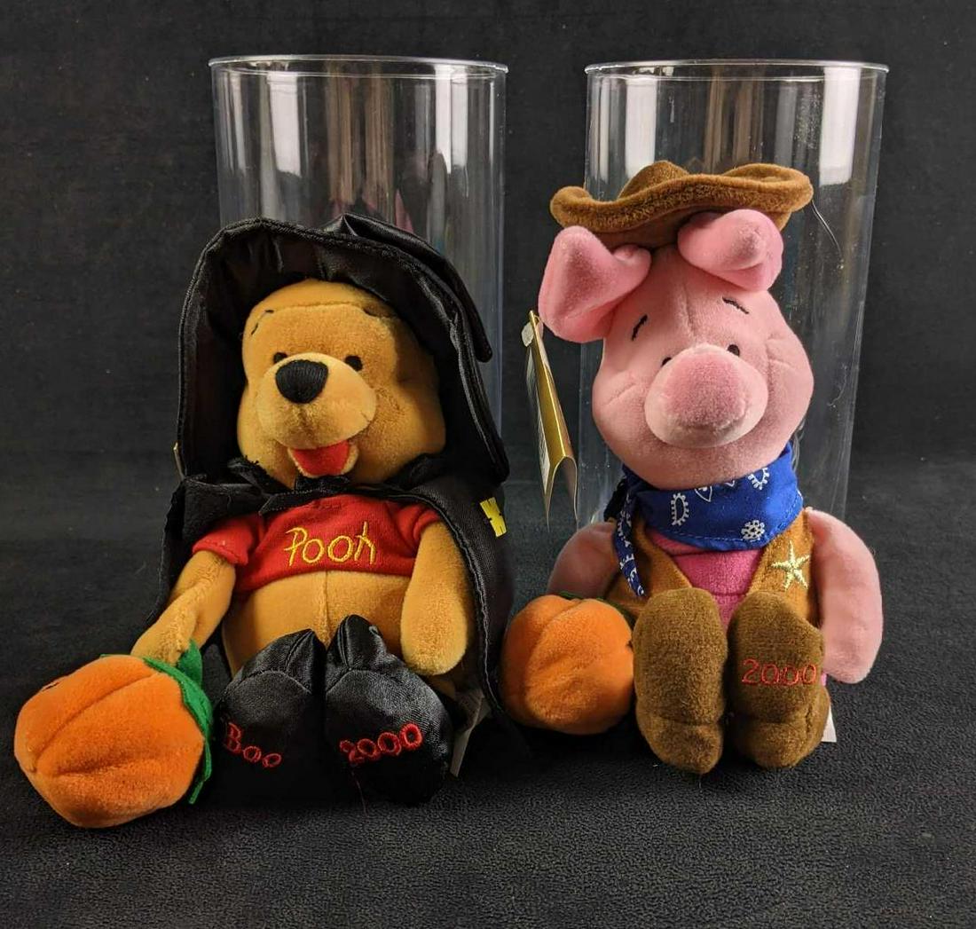 Disney Winnie the Pooh and Piglet Halloween Edition 2000: Disney Winnie the Pooh and Piglet Halloween Edition 2000 8" Pooh is dressed as a Witch and Piglet is dressed as a Cowboy In great condition, with tags, and come in clear protective case. Take them hom