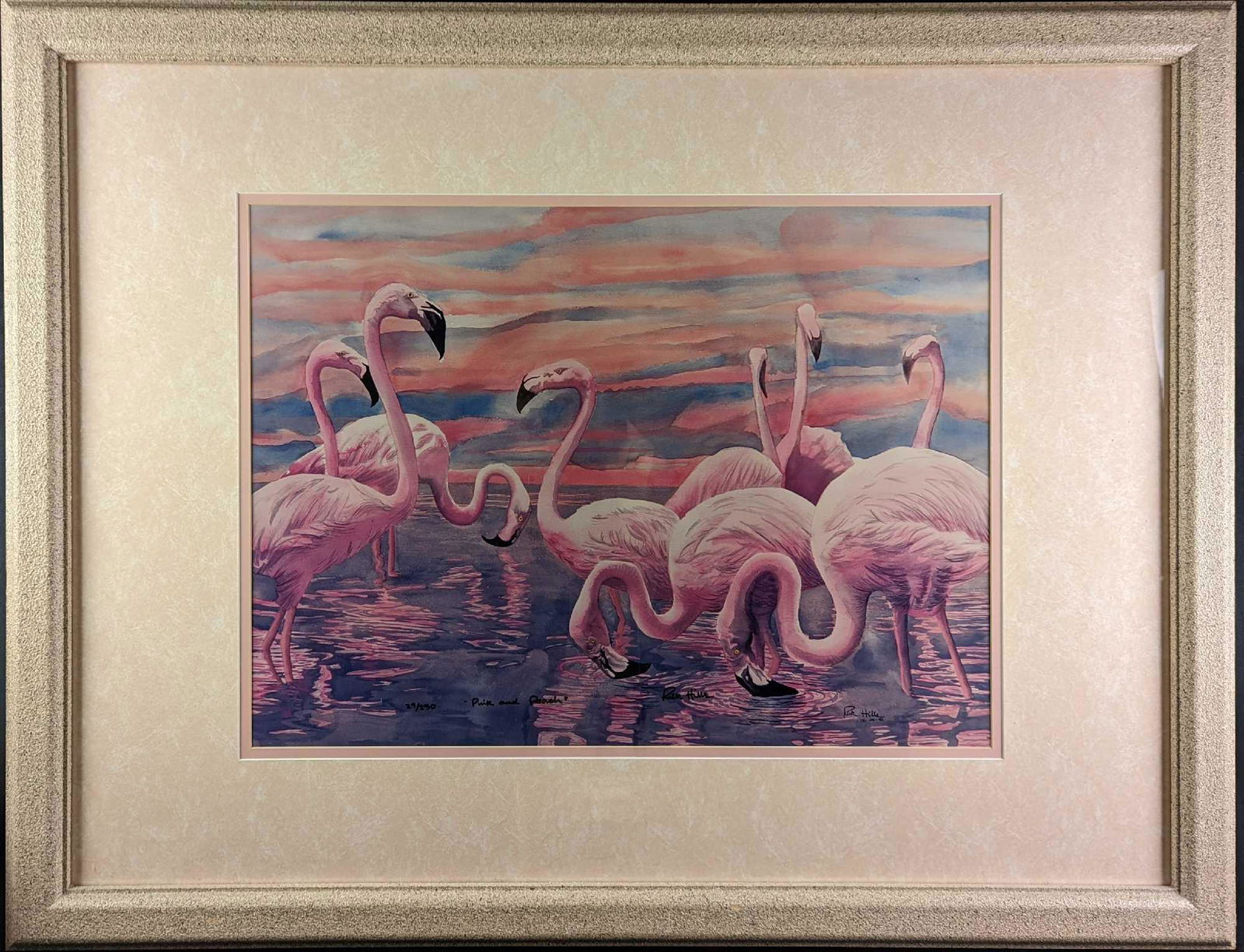Framed Rick Hills "Pink & Peach" Flamingos Print LE (1 of 7)
