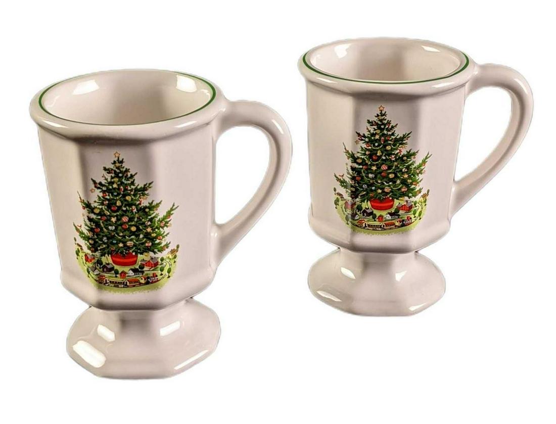 Two Christmas Heritage By Pfaltzgraff Pedestal Mugs (1 of 8)