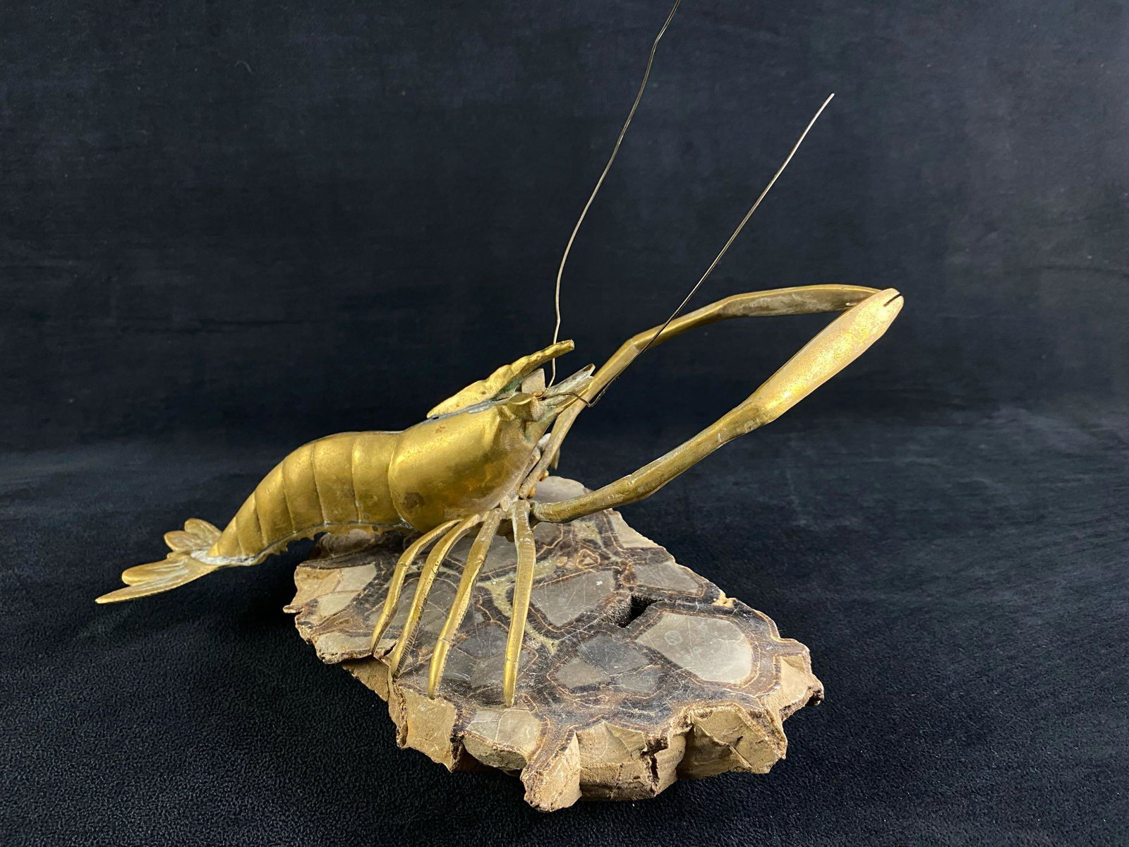 Large Vintage Brass 3D Shrimp Figure (1 of 15)