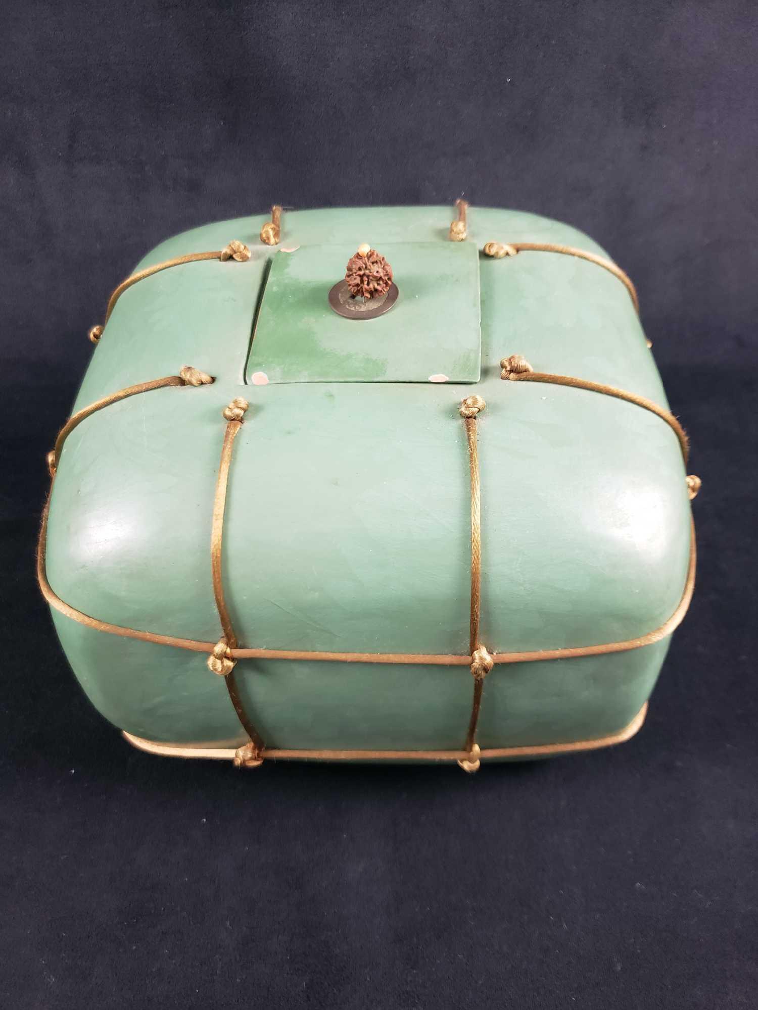 Sang Roberson Mint Colored Pottery Ceramic Vessel Signed (1 of 7)