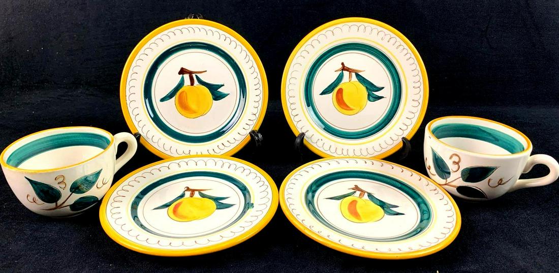 6 Piece Cups & Saucers By Stangl " Fruit " Pattern (1 of 5)