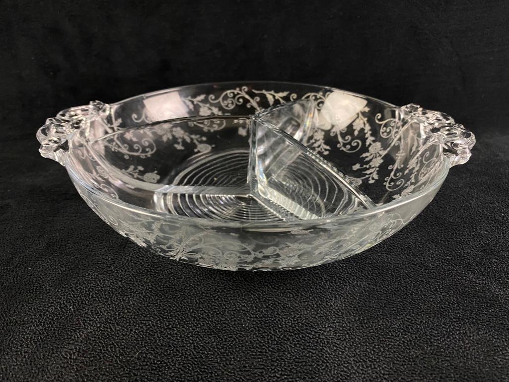 Etched Glass Three-Section Dish (1 of 4)