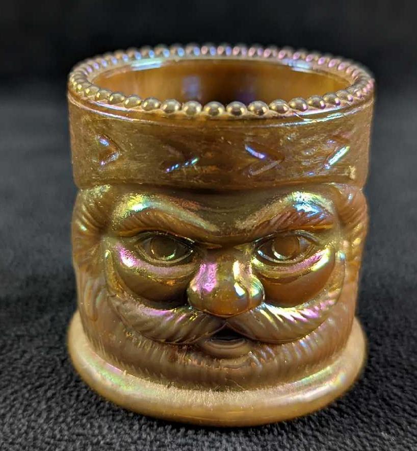 Joe St. Clair Santa Chocolate Slag Toothpick Holder: Rare Joe St. Clair Santa Chocolate Slag Toothpick Holder. Made for "Collector's Weekly" in 1974. Is approx 2" x 2" x 2" and it weighs 0.29lb. The holder is in a good, vintage condition with no chips o