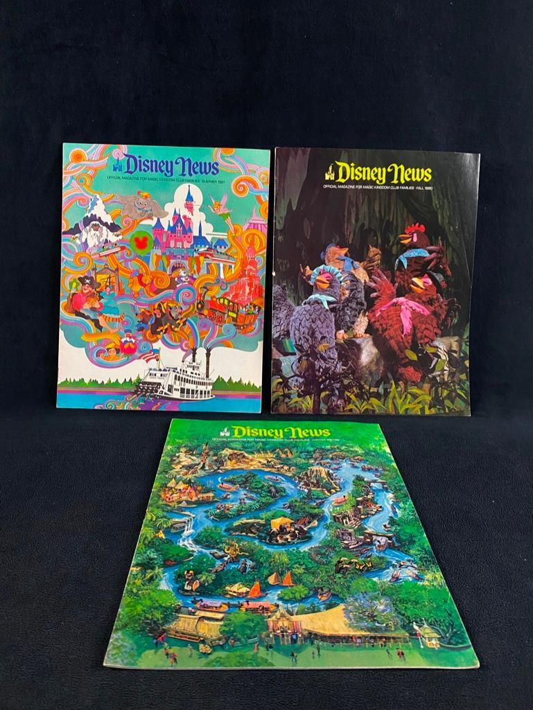 Lot of 3 Vintage Disney News Magazines: Lot of 3 Vintage Disney News Magazines The Winter 1981-82, Summer 1981, and Fall 1980 issues of Disney News magazine, the official news magazine for Disneyland and Walt Disney World from December 1965