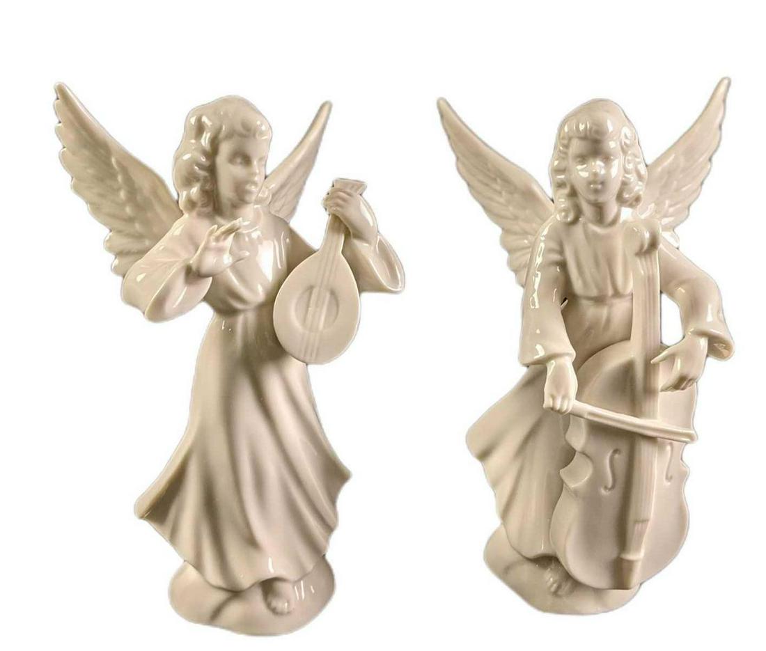 Two Dresden Porcelain Angel Lute & Bass (1 of 7)