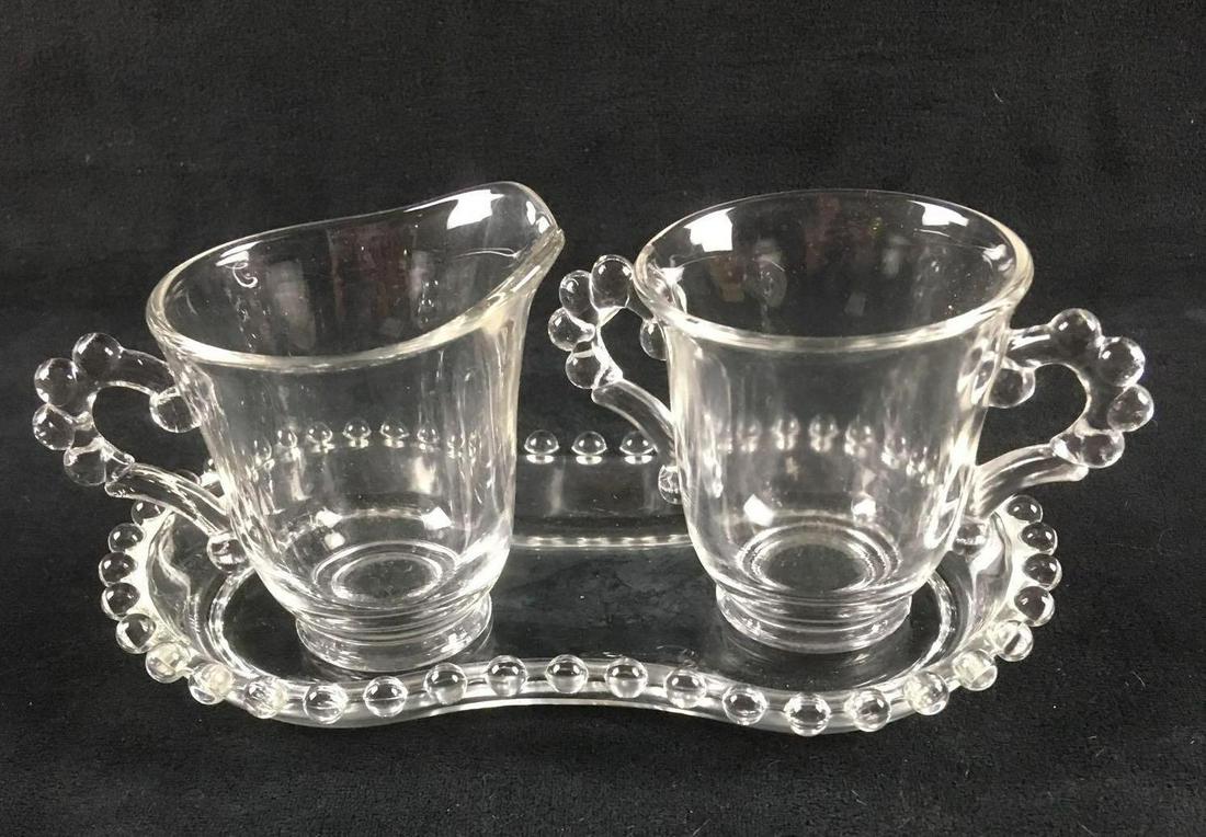 Clear Crystal Cream and Sugar Set on Crystal Tray (1 of 4)