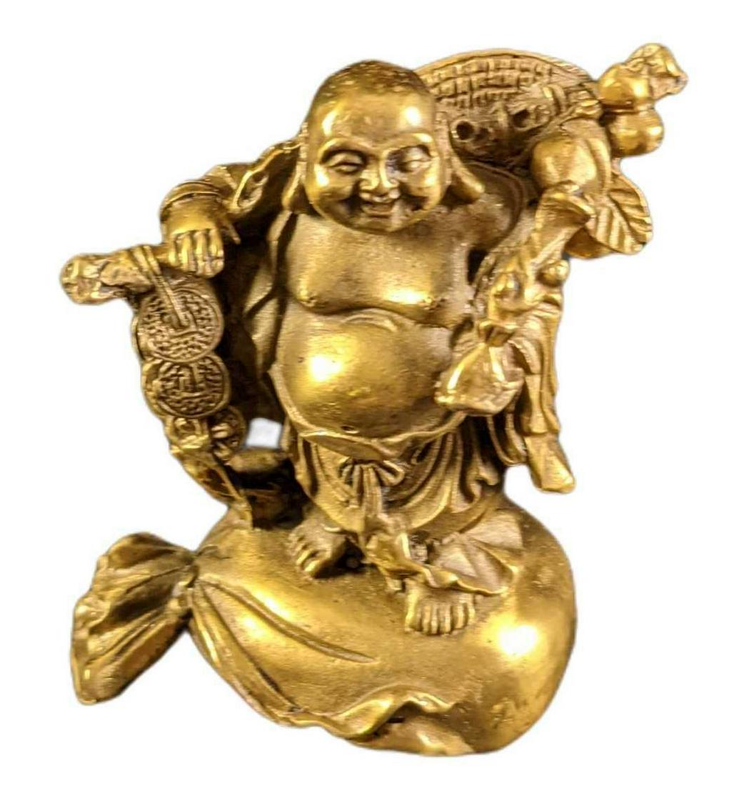 Feng Shui Lucky Brass Buddha Figurine (1 of 6)