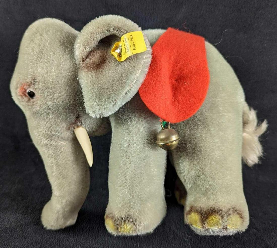 Vintage German Steiff Elephant Blanket & Bells (1 of 9)