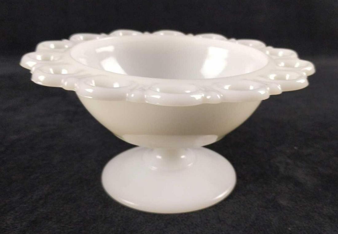 Vintage Milk Glass Pedestal Compote Or Candy Dish (1 of 6)