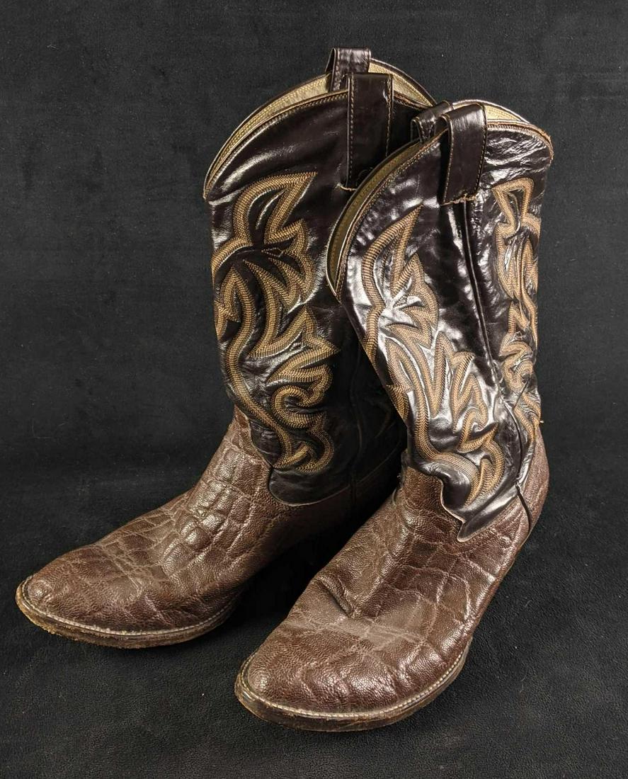 Elephant Hide and Cowhide Leather Cowboy Boots (1 of 8)