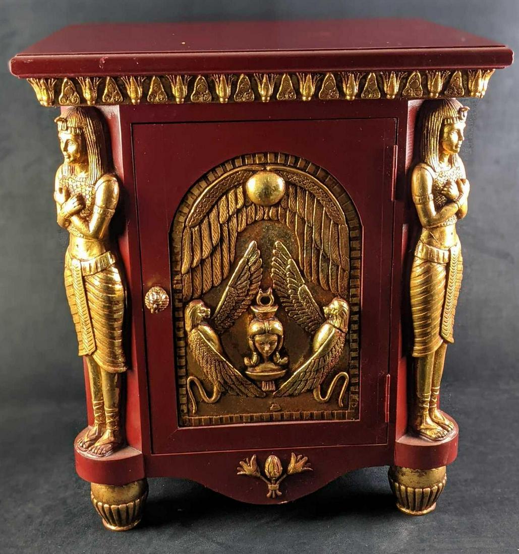 Rare Vintage Egyptian Themed Wooden Nightstand (1 of 9)
