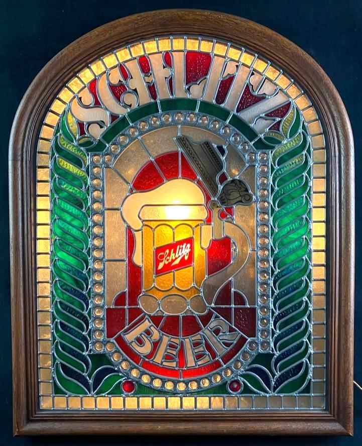 Schlitz Beer Stained Glass Bar Sign (1 of 5)
