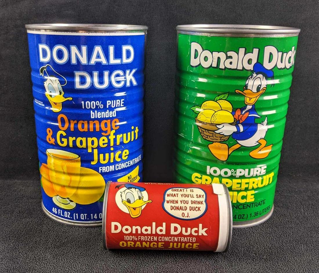 Vintage Disney Donald Duck Juice Tins Coin Banks (1 of 10)