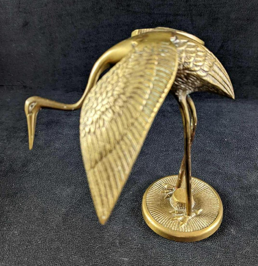 Vintage Brass Crane Looking Down