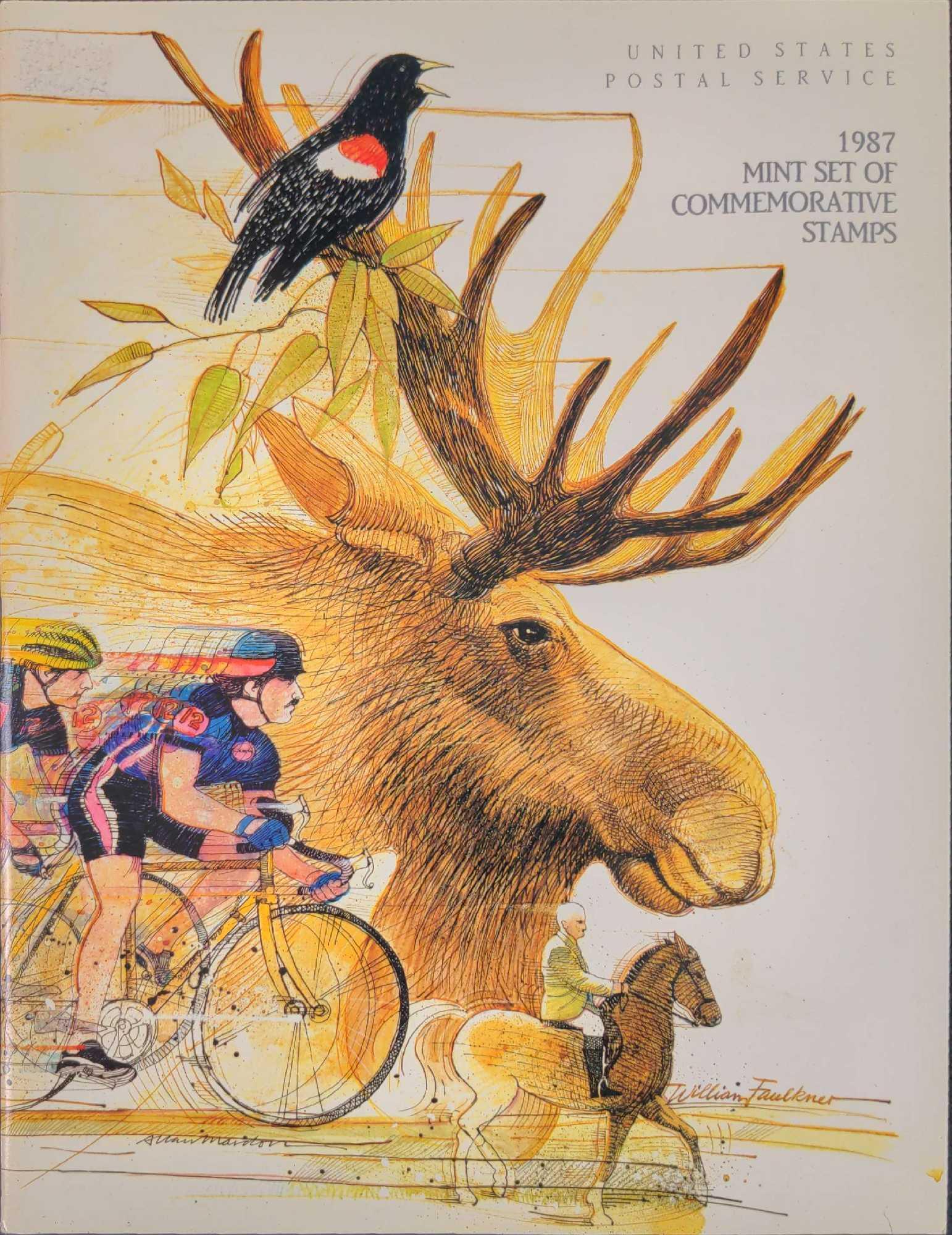 1987 Set Of Commemorative US Postage Stamps With Book (1 of 6)