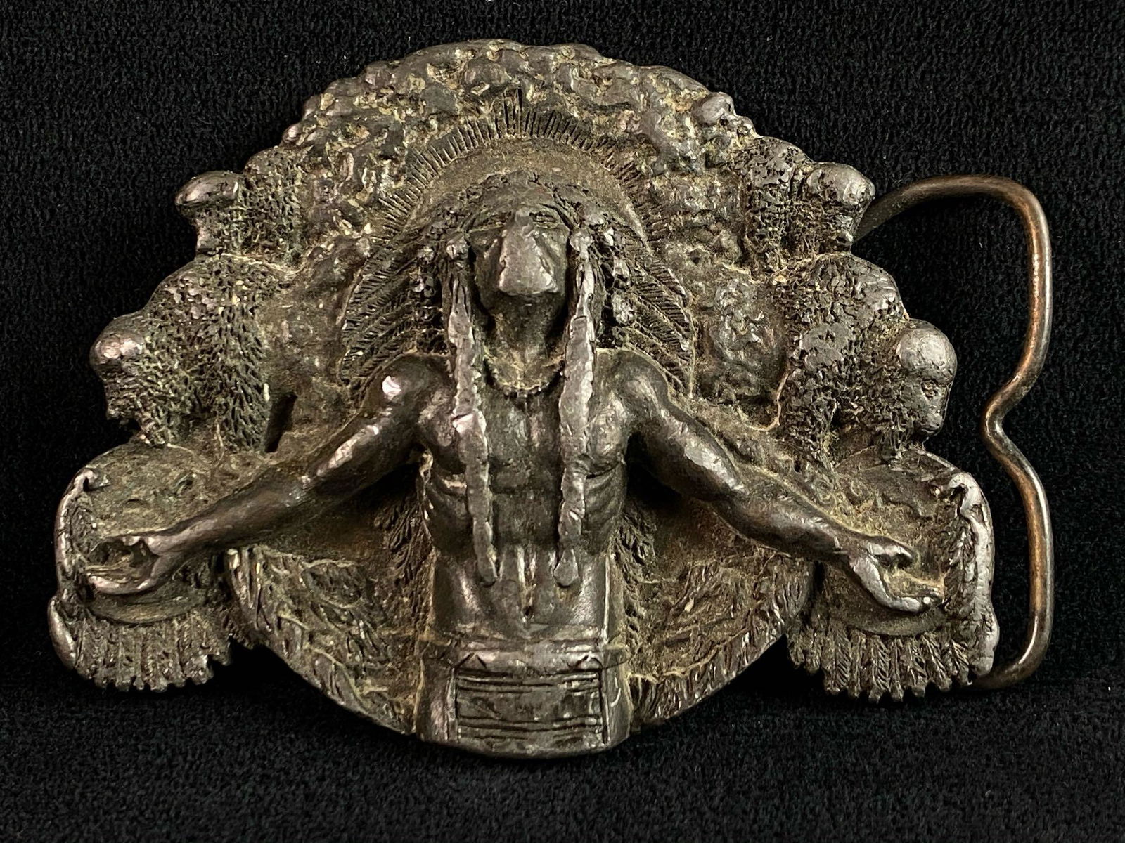 Rare 1981 Special Issue Bergamot Brass Co. Sacred Indian Chief Belt Buckle (1 of 9)