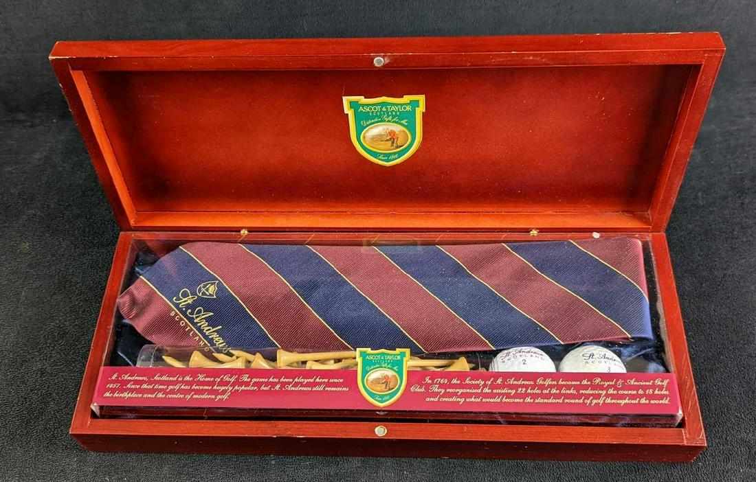 Ascot & Taylor Golf Balls & Tees & Man's Tie (1 of 8)
