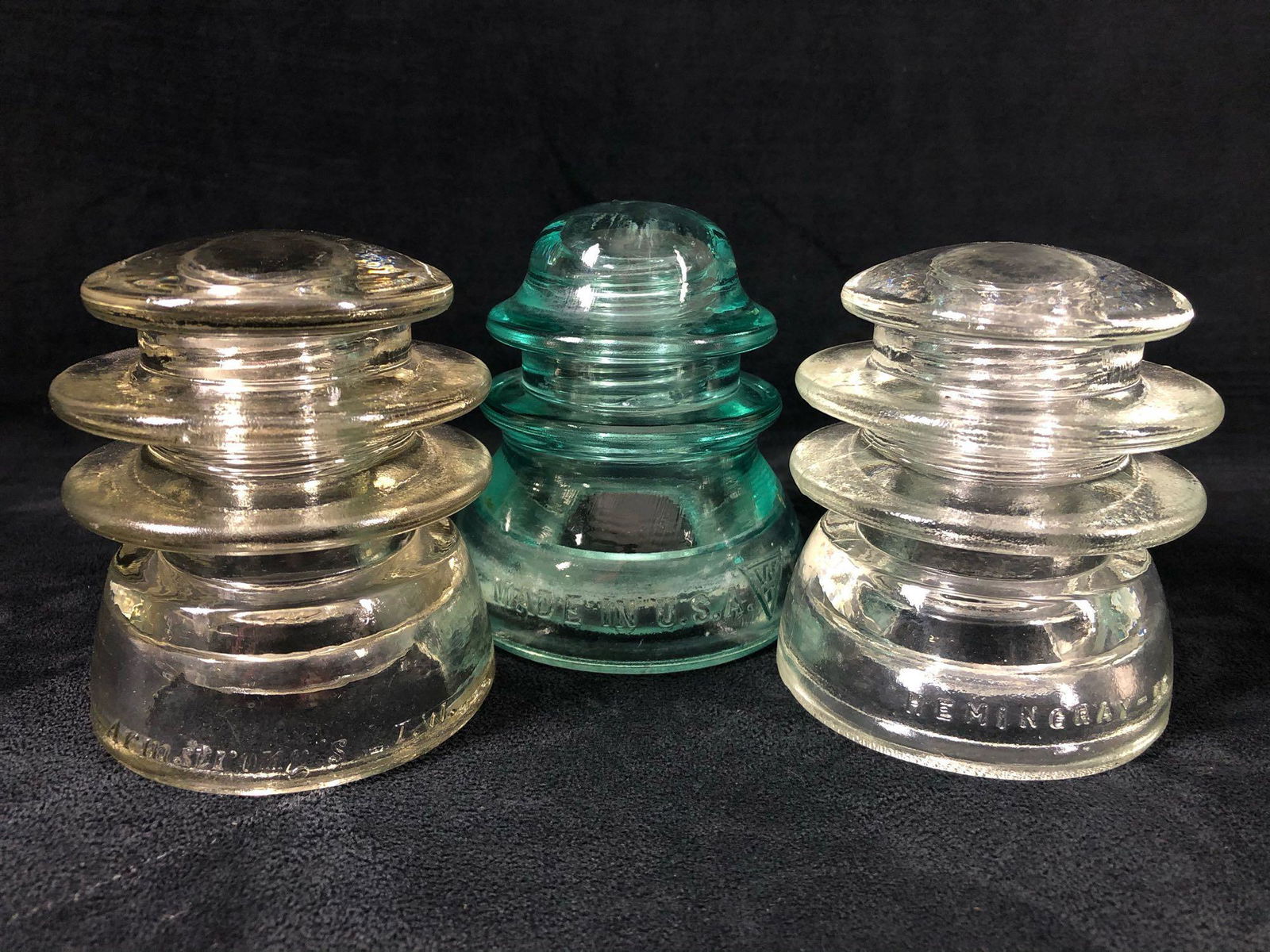 Antique Armstrong - Hemingray - Whitall Tatum Telegraph Insulators (1 of 15)