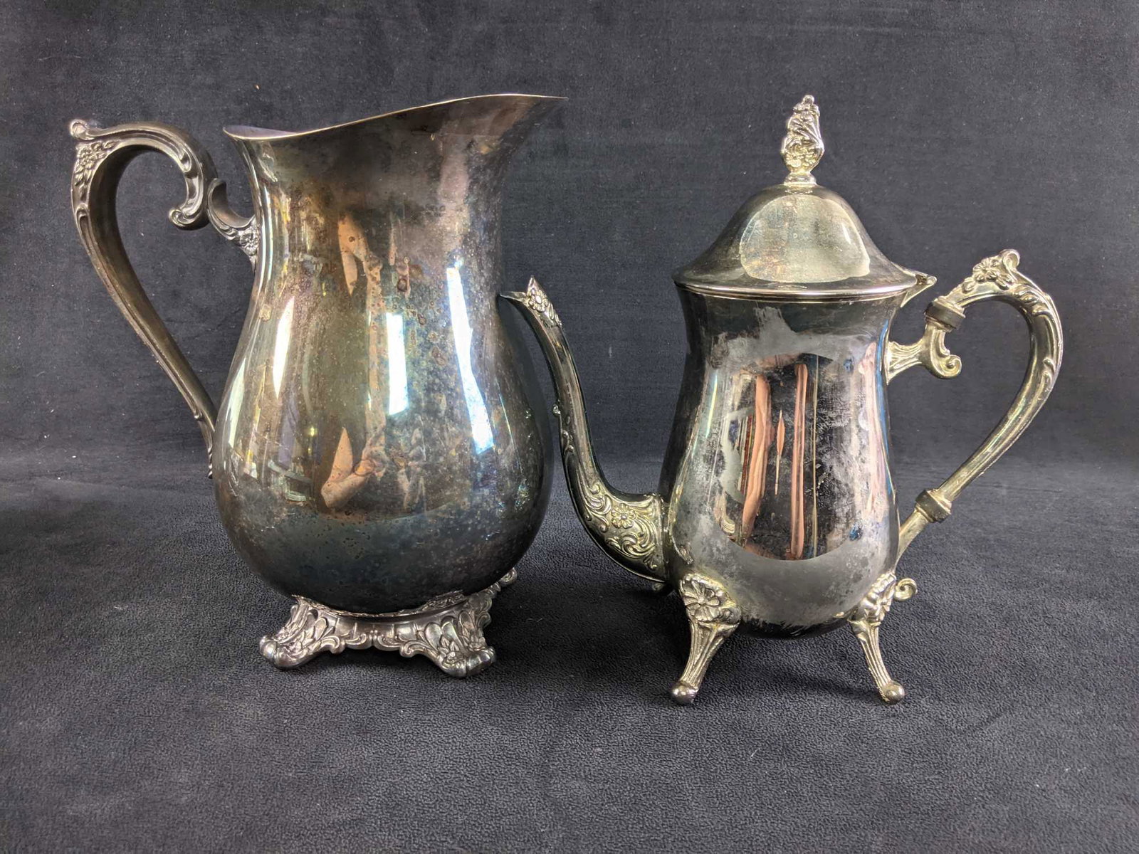 Silver Plated Pitcher and Tea Pot (1 of 7)