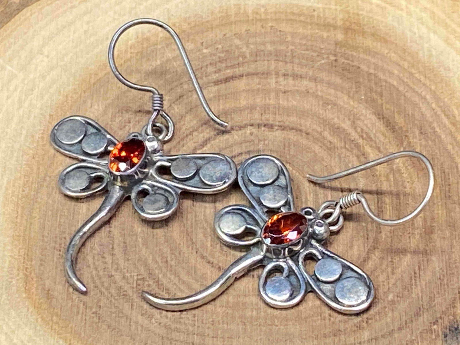 Vintage Firefly Sterling Garnet Drop Earrings: This fine vintage sterling piece has been tested and researched prior to listing. Please view all our pictures they are part of our description .Happy Bidding Metal : Sterling Color : Silver Stones : 