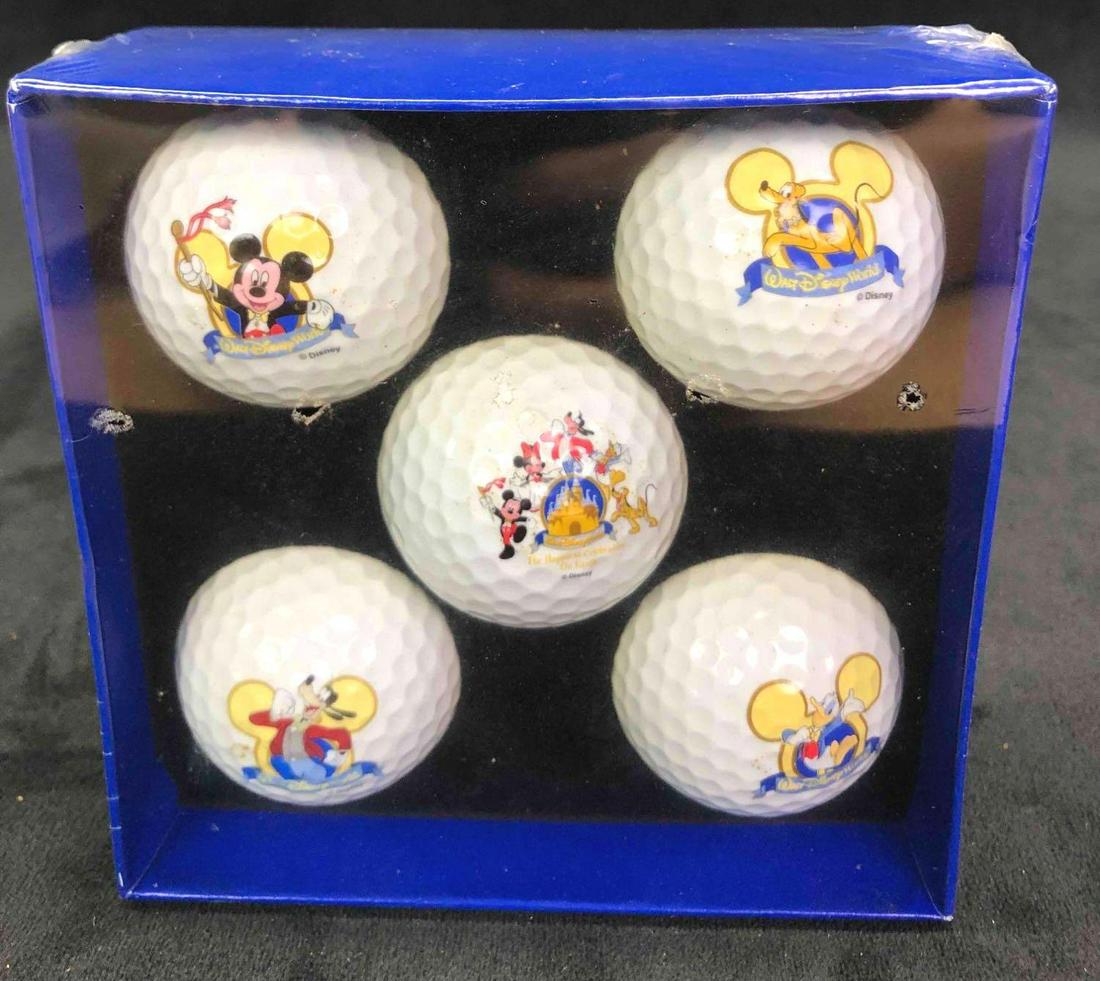 5 Disney Golf Balls Collectors Set Mickey, Goofy, Pluto, Donald Duck & One Of The Whole Gang