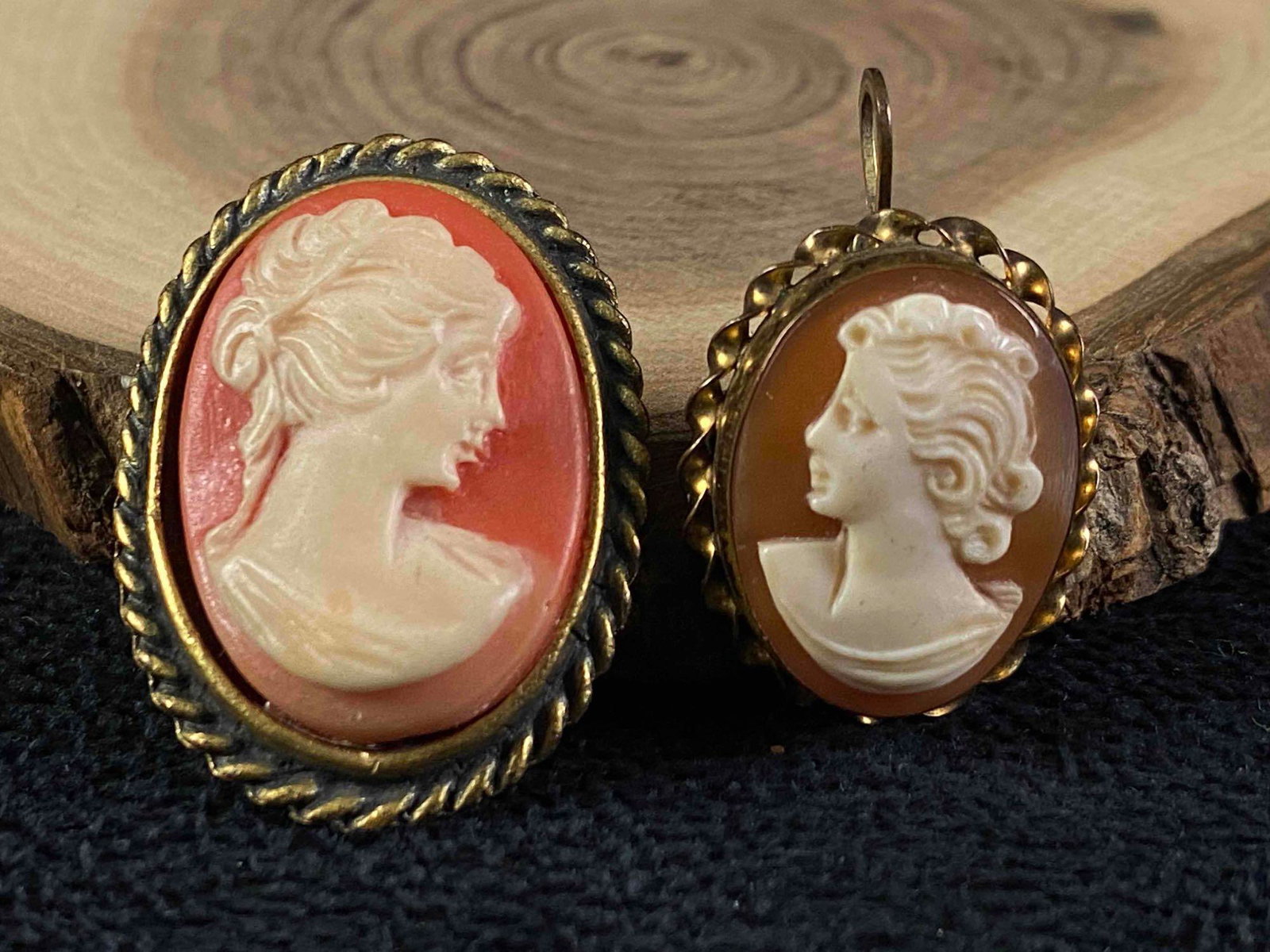 Vintage 12K Gold Filled Cameo Pin / Brooch Lot Of 2 (1 of 6)