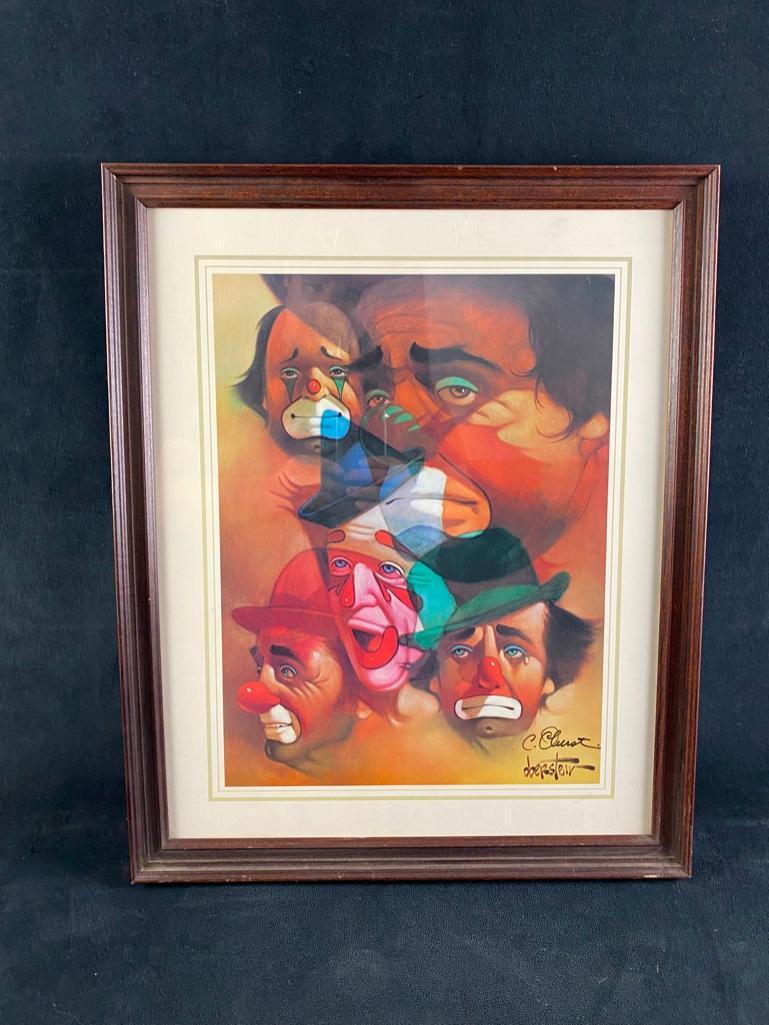 Chuck Oberstein Signed Clown Lithograph (1 of 3)