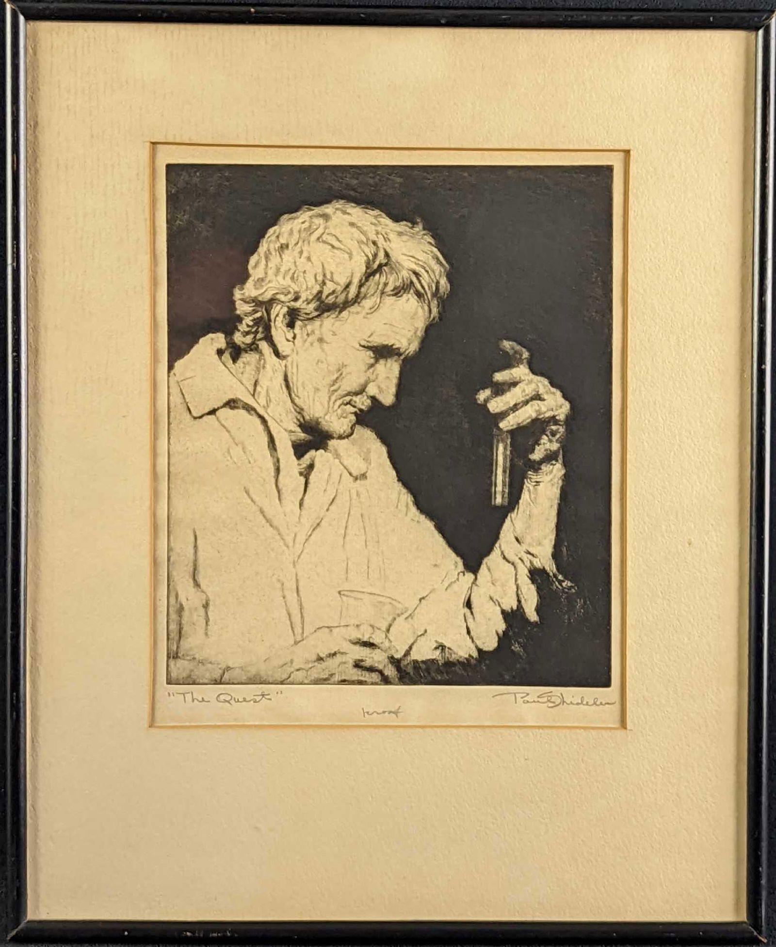 Framed Paul Shideler Etching The Quest (1 of 6)