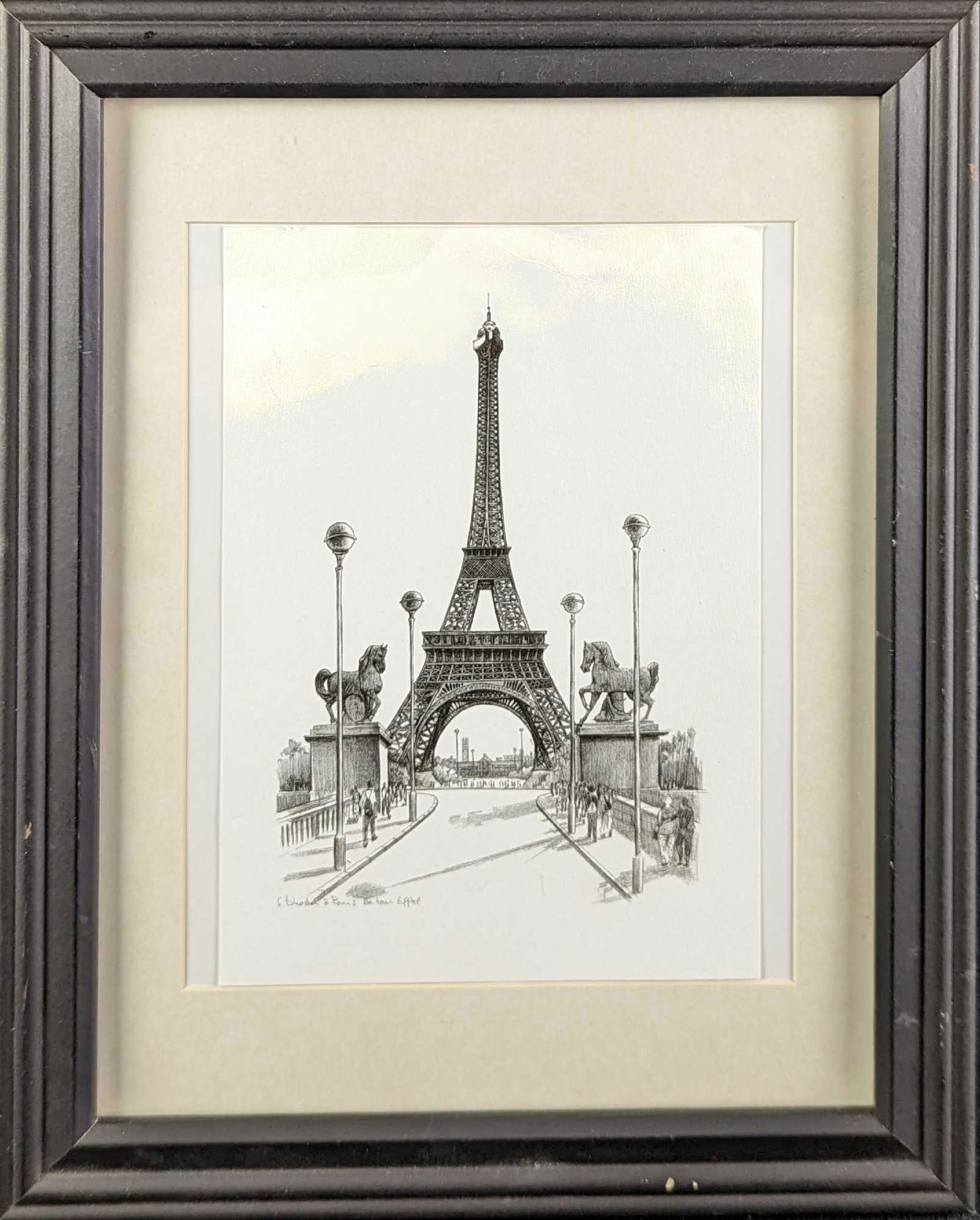 Framed Eiffel Tower Print Paris France (1 of 5)