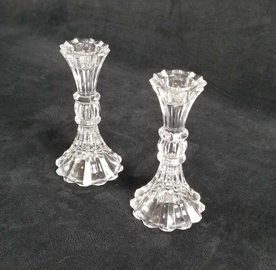Two Round Crystal Candlesticks Clear (1 of 7)