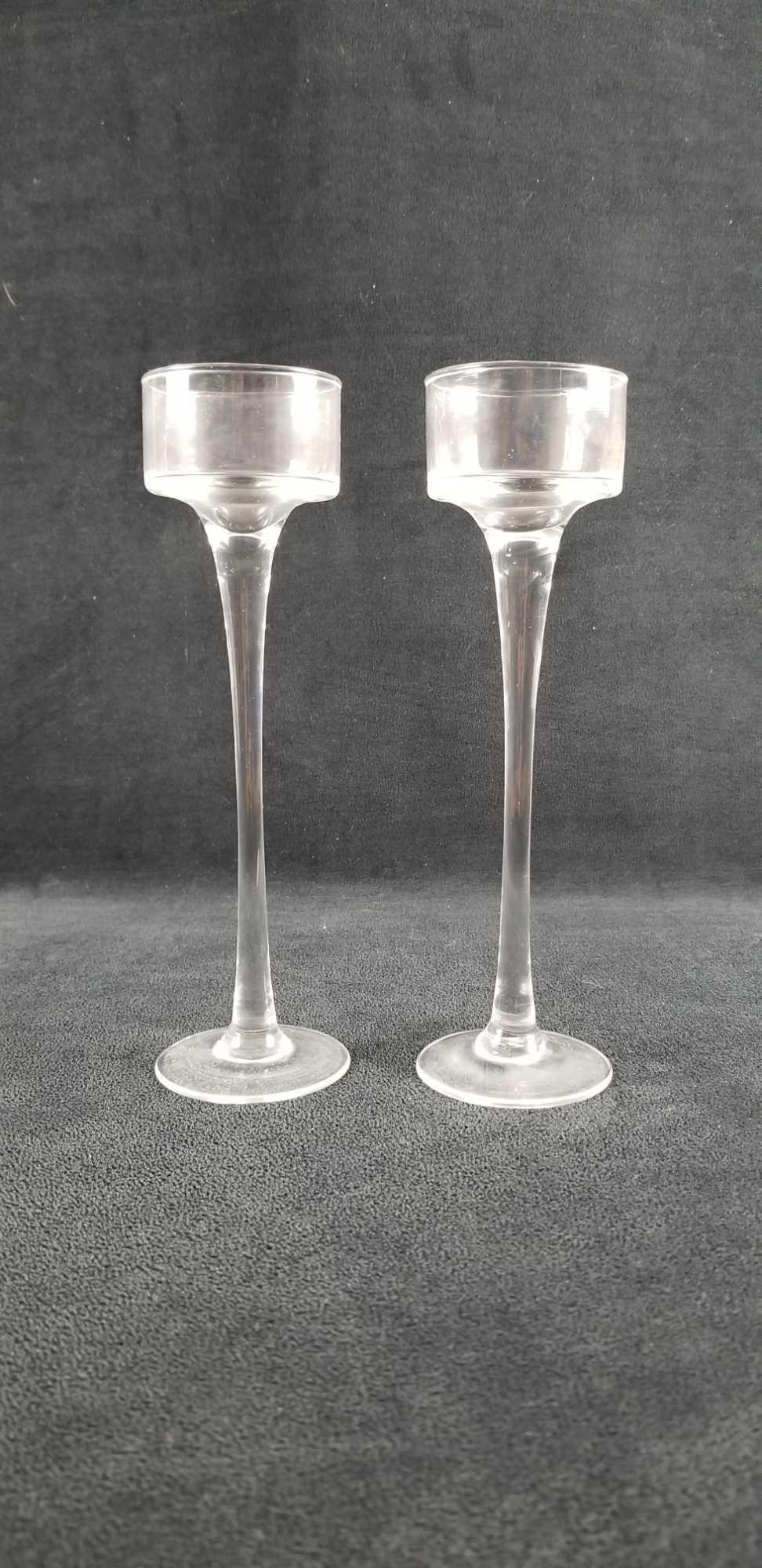 2 Hand Blown Stemmed Glass Tealight Candle Holders (1 of 4)
